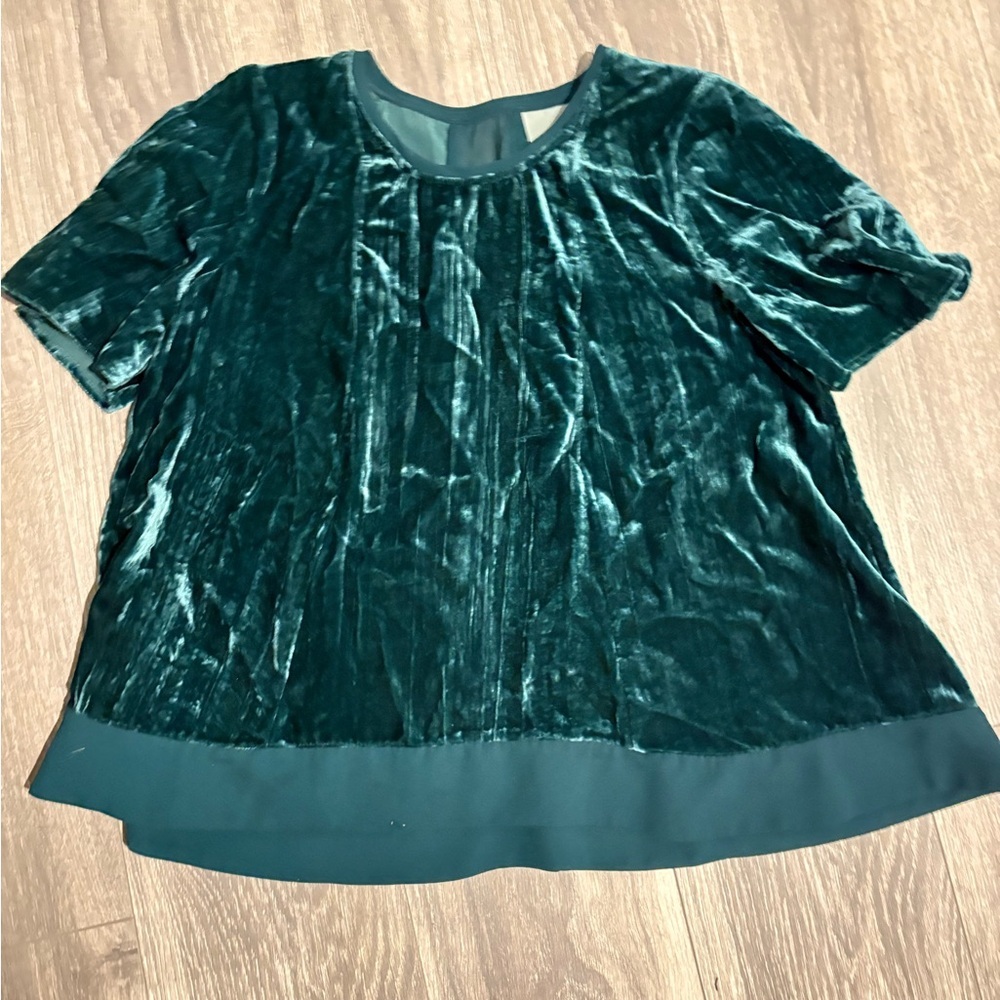 Maeve Velvet Short Sleeve Top
